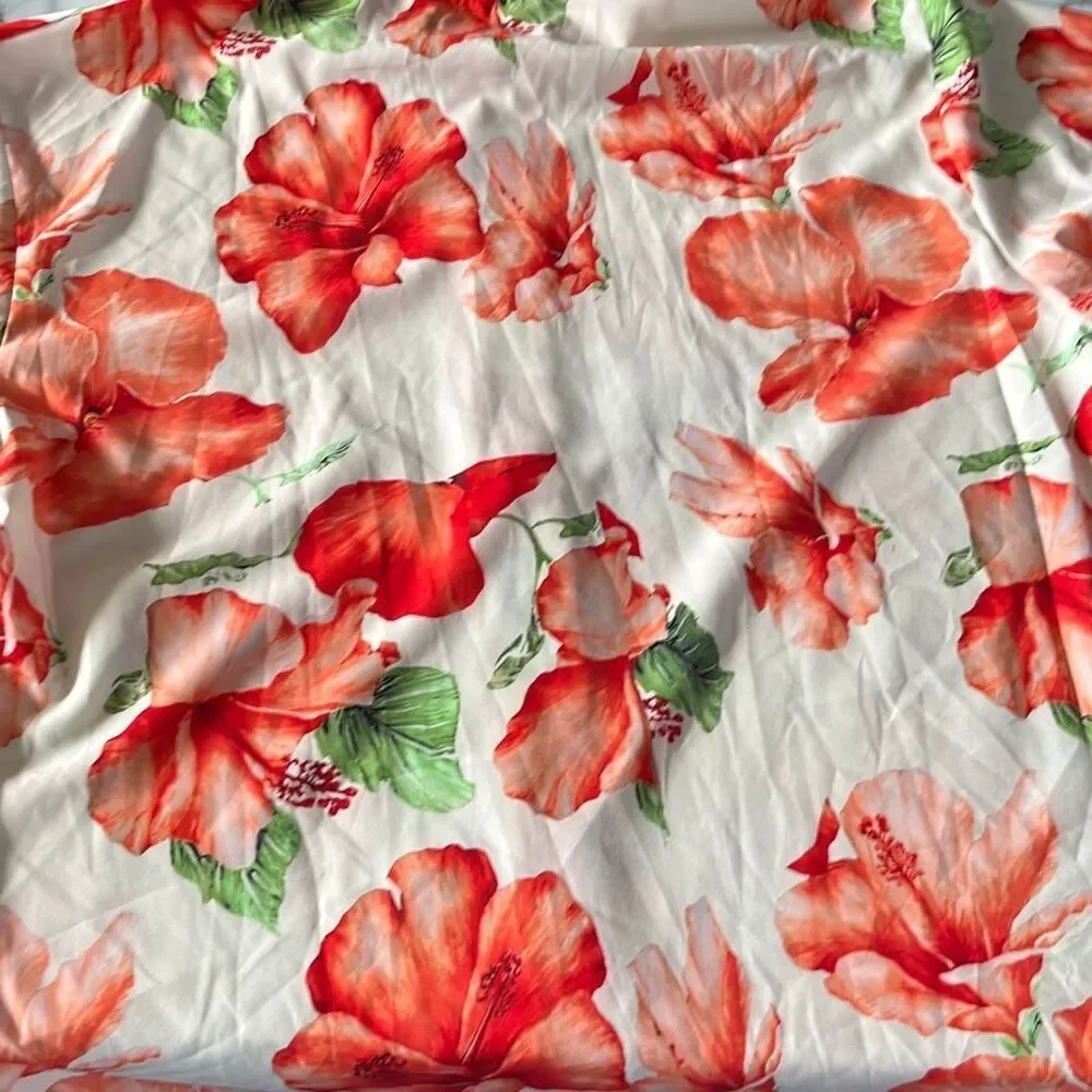 USKOY Resort Floral Short Sleeve Button Up Shirt Mens Large